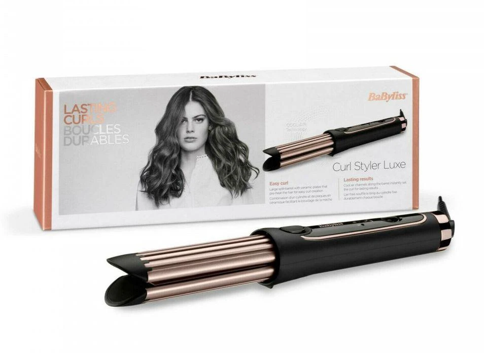 Plaukų Tieinimo Žnyplės - BaByliss Curl Styler C112E Quartz-Ceramic 3 Temperatūros Nustatymai Juoda Rožinė Aukso