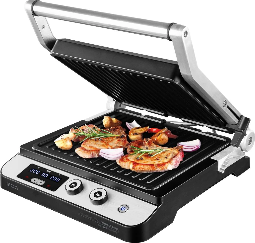 Elektrinis grilius ECG KG 1000 Gourmet, Pilkos spalvos