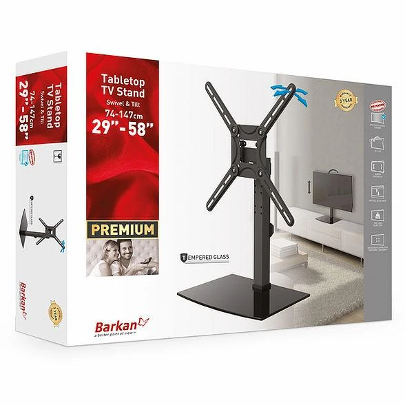 Laikiklis Barkan Floor stendas, Full motion, 29-58", Juodas