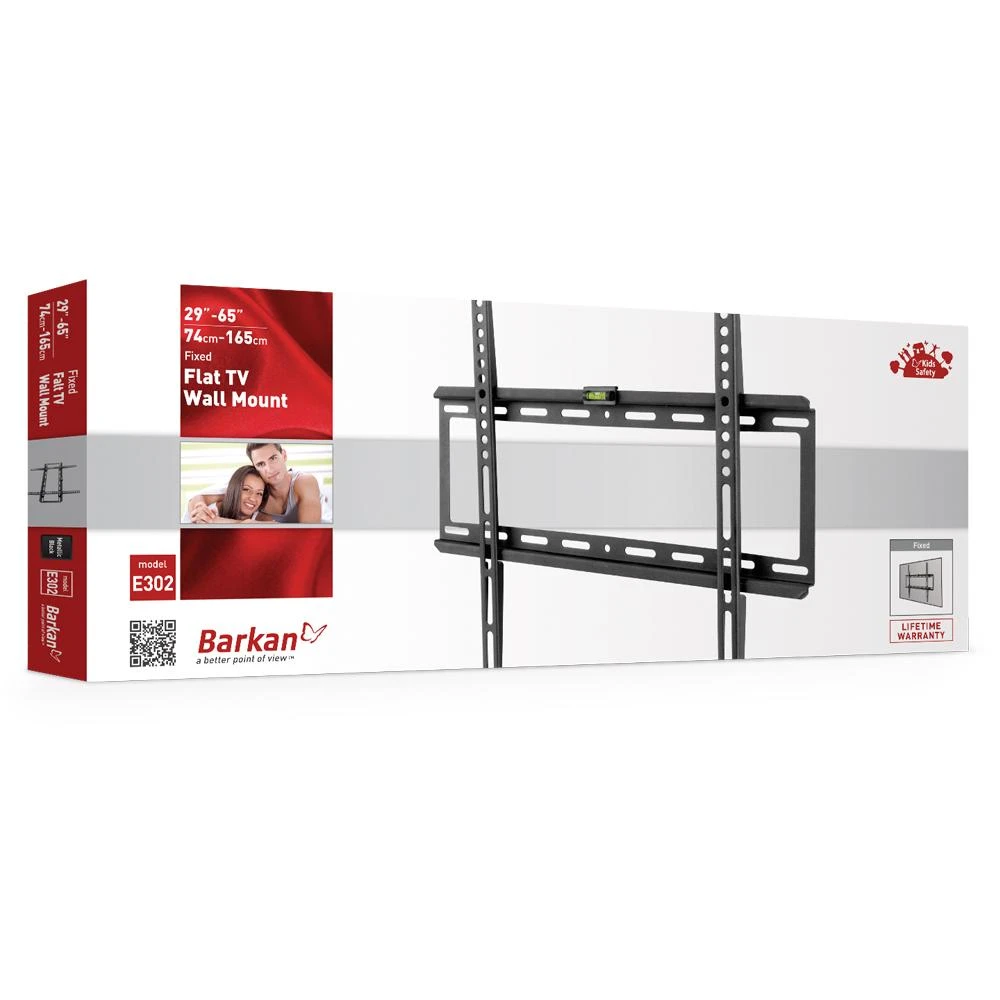 Laikiklis BARKAN E302+.B 29"-65" LED televizorius, fiksuotas, sieninis, juodas