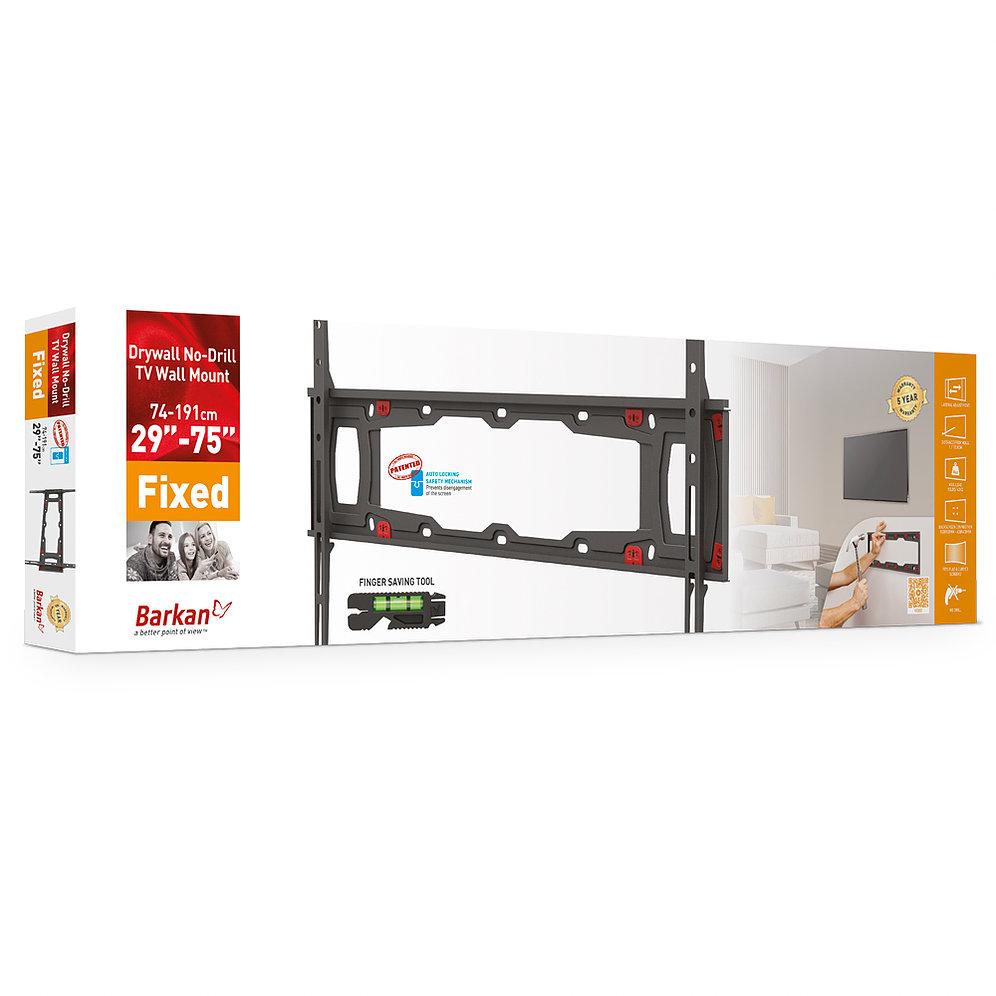 Laikiklis BARKAN ND400.B 29"-75" TV, fiksuotas, gipso kartono sienai