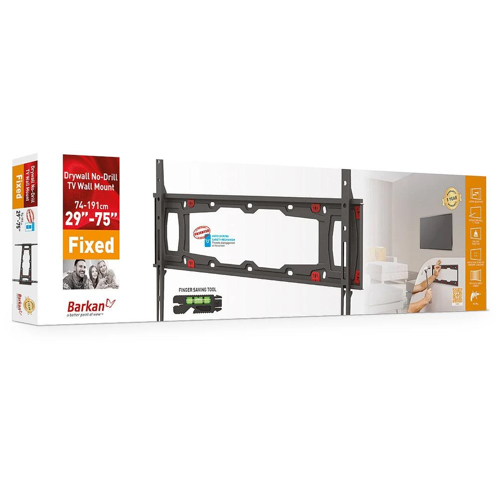 Laikiklis BARKAN ND400.B 29"-75" TV, fiksuotas, gipso kartono sienai