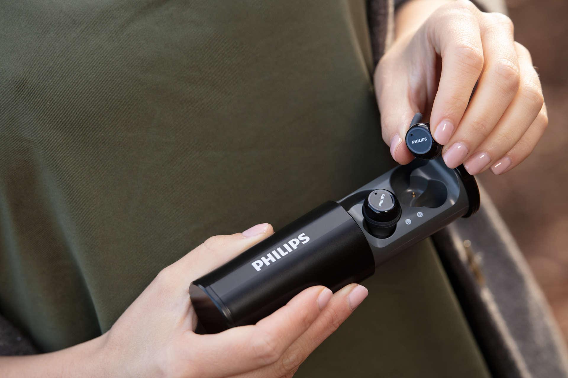 ActionFit Belaidės ausinės Philips TAST702BK/00, Juodos