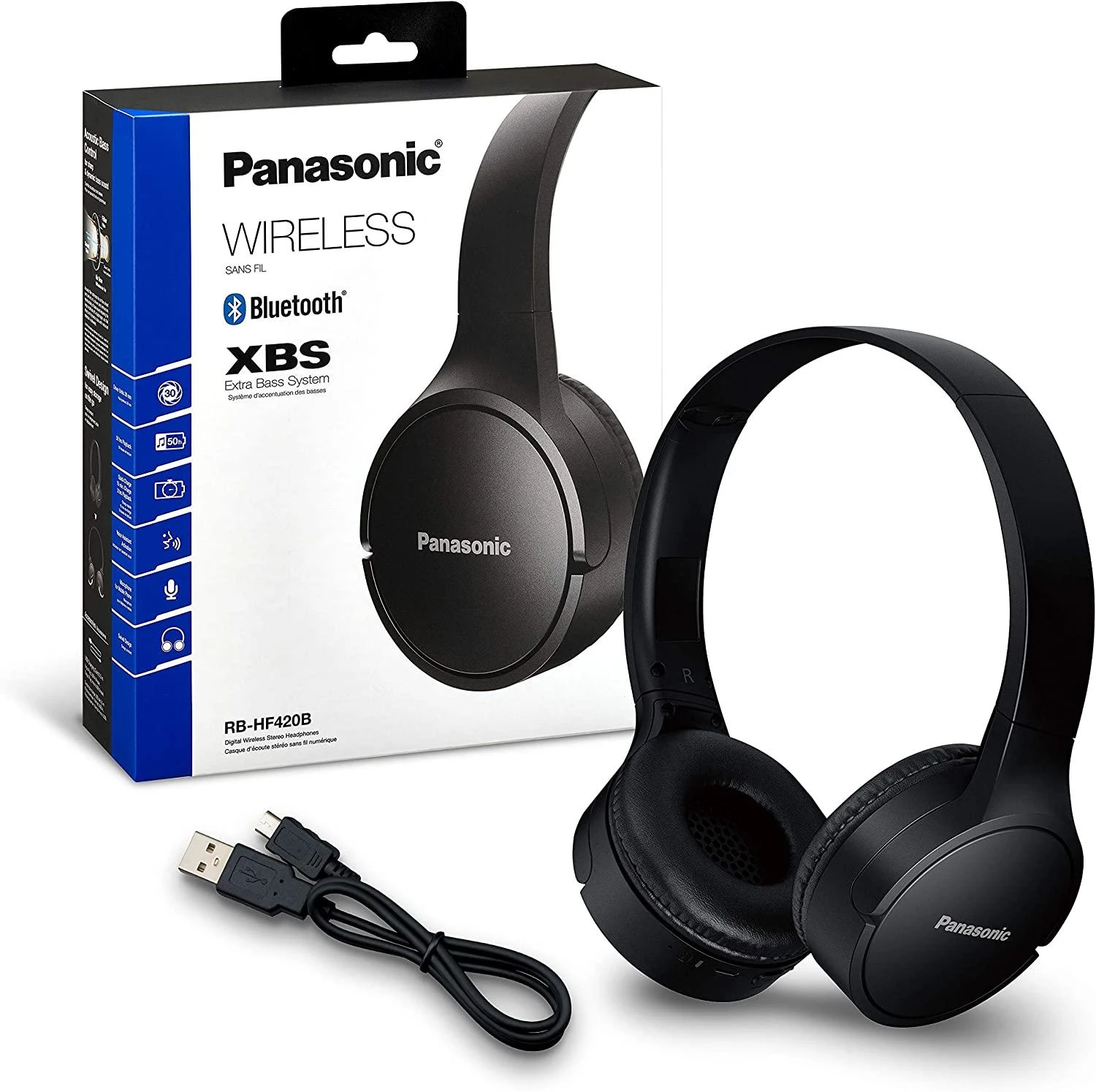 Belaidės gatvės ausinės Panasonic RB-HF420BE-K, Juodos