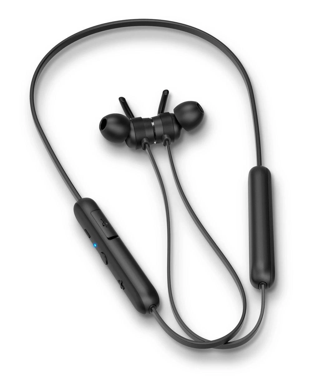 Į ausis dedamos belaidės ausinės su mikrofonu Philips TAE1205BK/00, Juodos