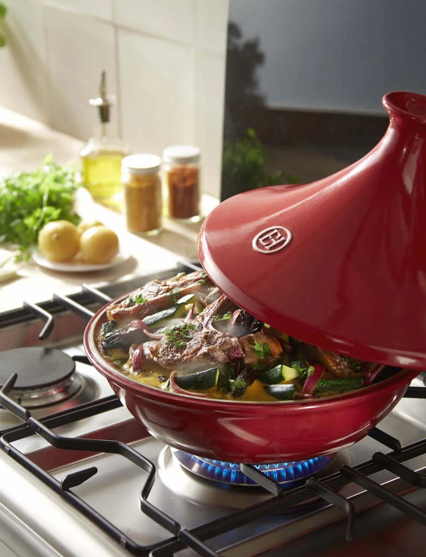 Puodas 32cm s/d TAJINE raudonas