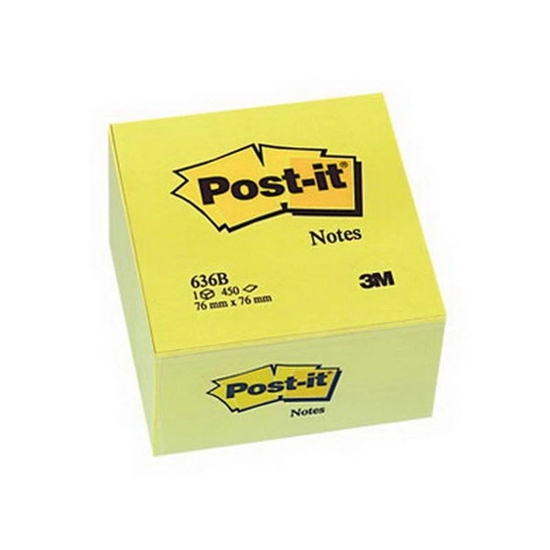 3M Lipnūs lapeliai POST - IT "Kubas", 76 x 76 mm, 450 lapelių