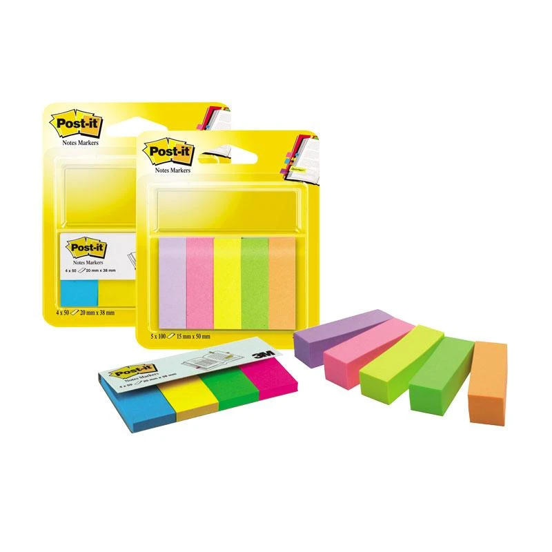 3M Lipnūs žymekliai Post-it, 15 x 50 mm, 5 spalvos