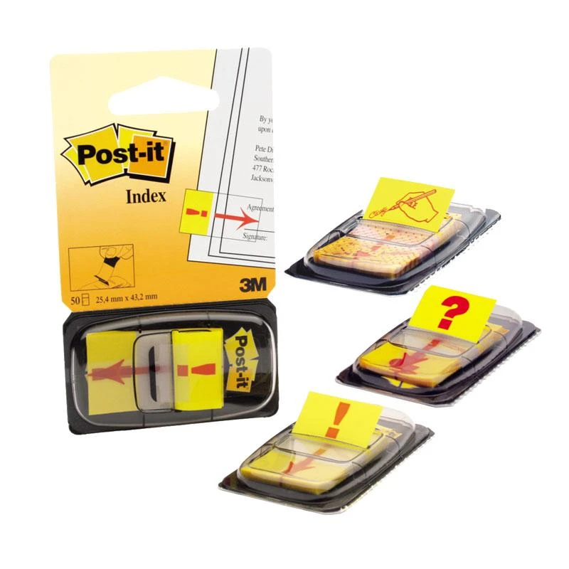 3M Lipnūs žymekliai Post-it Parašas, 25,4 x 43,2 mm, 50 lapelių