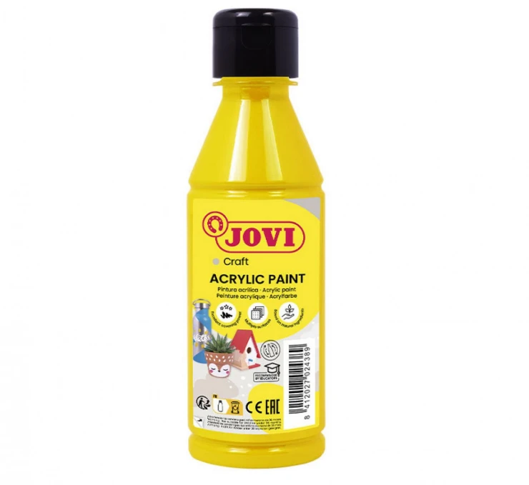 Geltoni akriliniai dažai Jovi 250ml su dozatoriumi