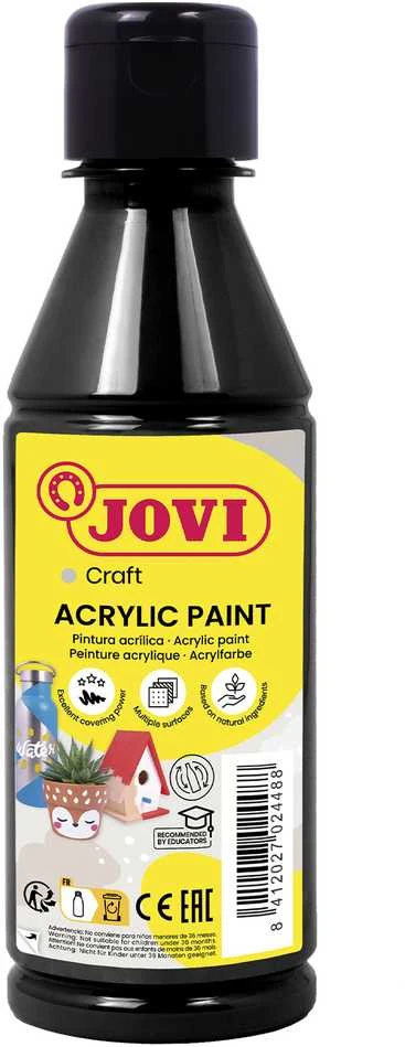 Akriliniai dažai JOVI, 250ml, juodos sp.