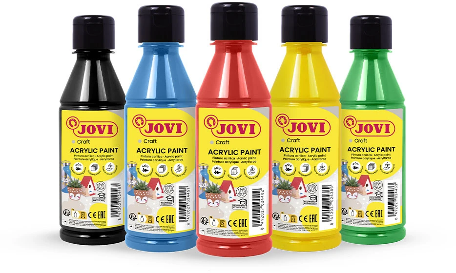 Akriliniai dažai JOVI, 250ml, raudonos sp.