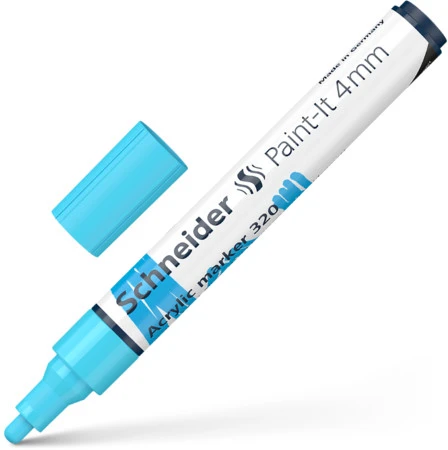 Akrilinis žymeklis SCHNEIDER Paint-it 320, 4 mm, pastelinė mėlyna sp.