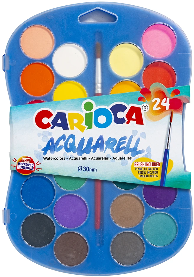 Akvarelės dažų rinkinys Carioca su teptuku