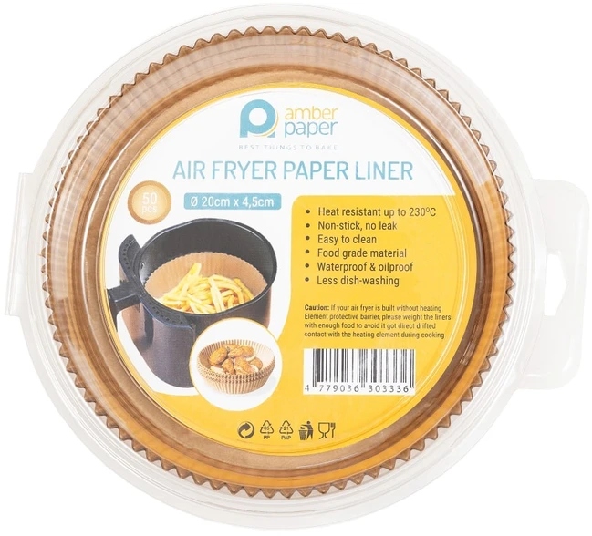 Popieriniai kepimo įdėklai AMBER PAPER, 16 x 4.5 cm, apvalūs, rudos spalvos, 50 vnt.