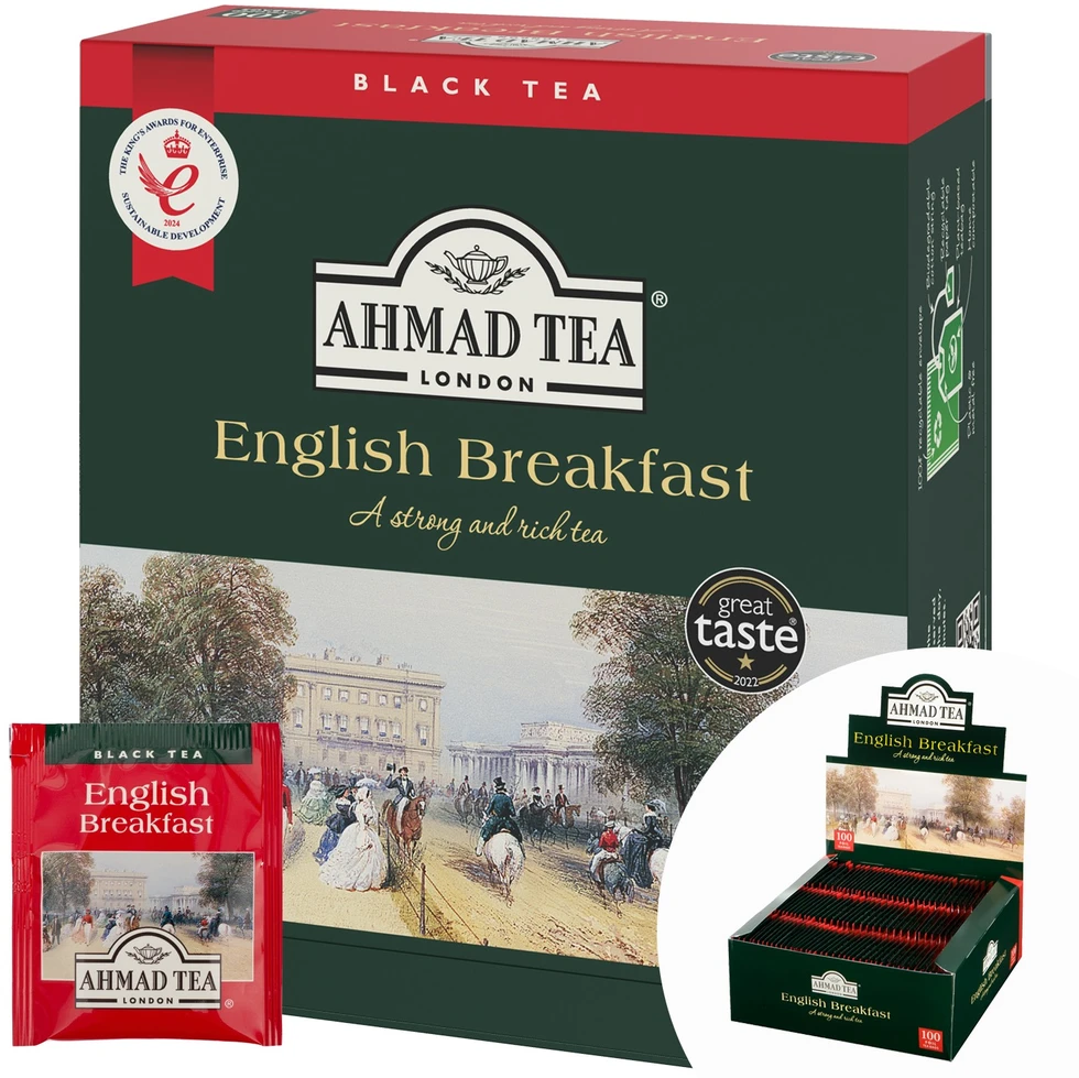 Arbata AHMAD Alu ENGLISH Breakfast, 100 x 2 g arbatos pakelių.