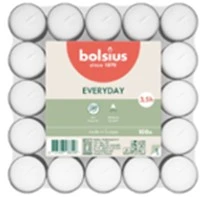 Arbatinė žvakė BOLSIUS, balta, metaliniame indelyje, 3,5h, 100 vnt.