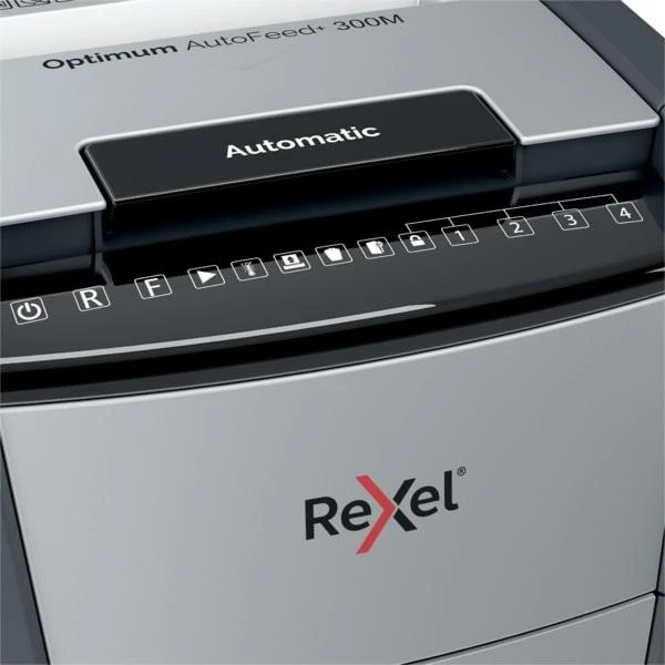 Automatinis dokumentų naikiklis Rexel Optimum Autofeed 300M, 42x15mm, P5, 60l