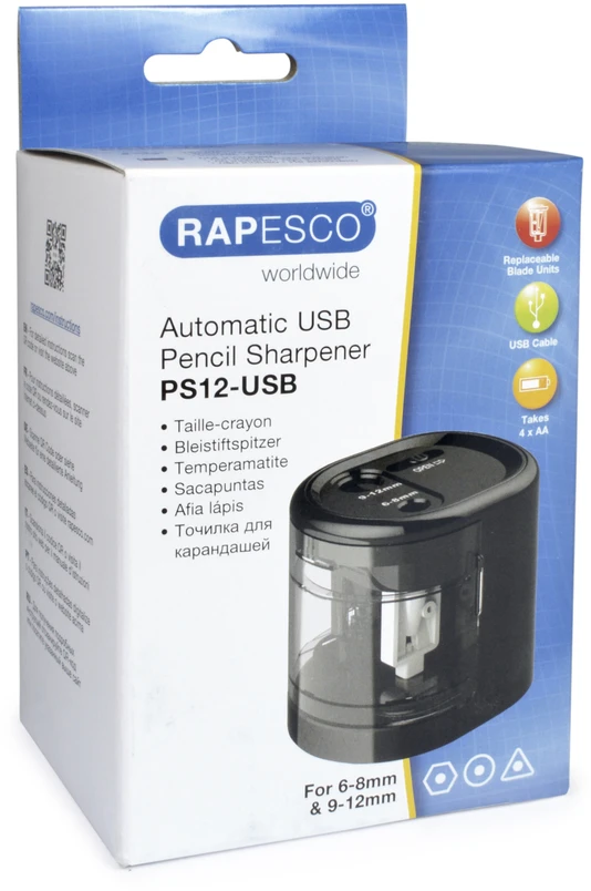 Automatinis elektrinis RAPESCO drožtukas, juodas