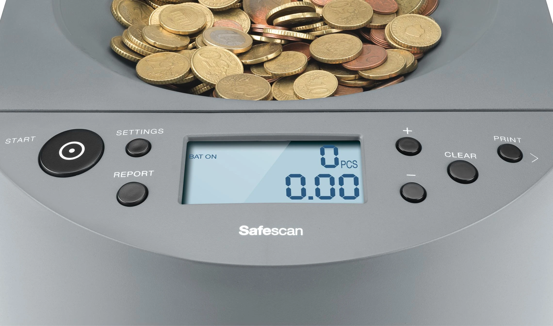 Automatinis Euro monetų skaičiavimo ir rūšiavimo aparatas SAFESCAN 1450, pilkos sp.