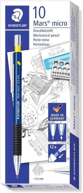 Automatinis pieštukas STAEDTLER MARS MICRO, mėlynas korpusas, 0.3 mm