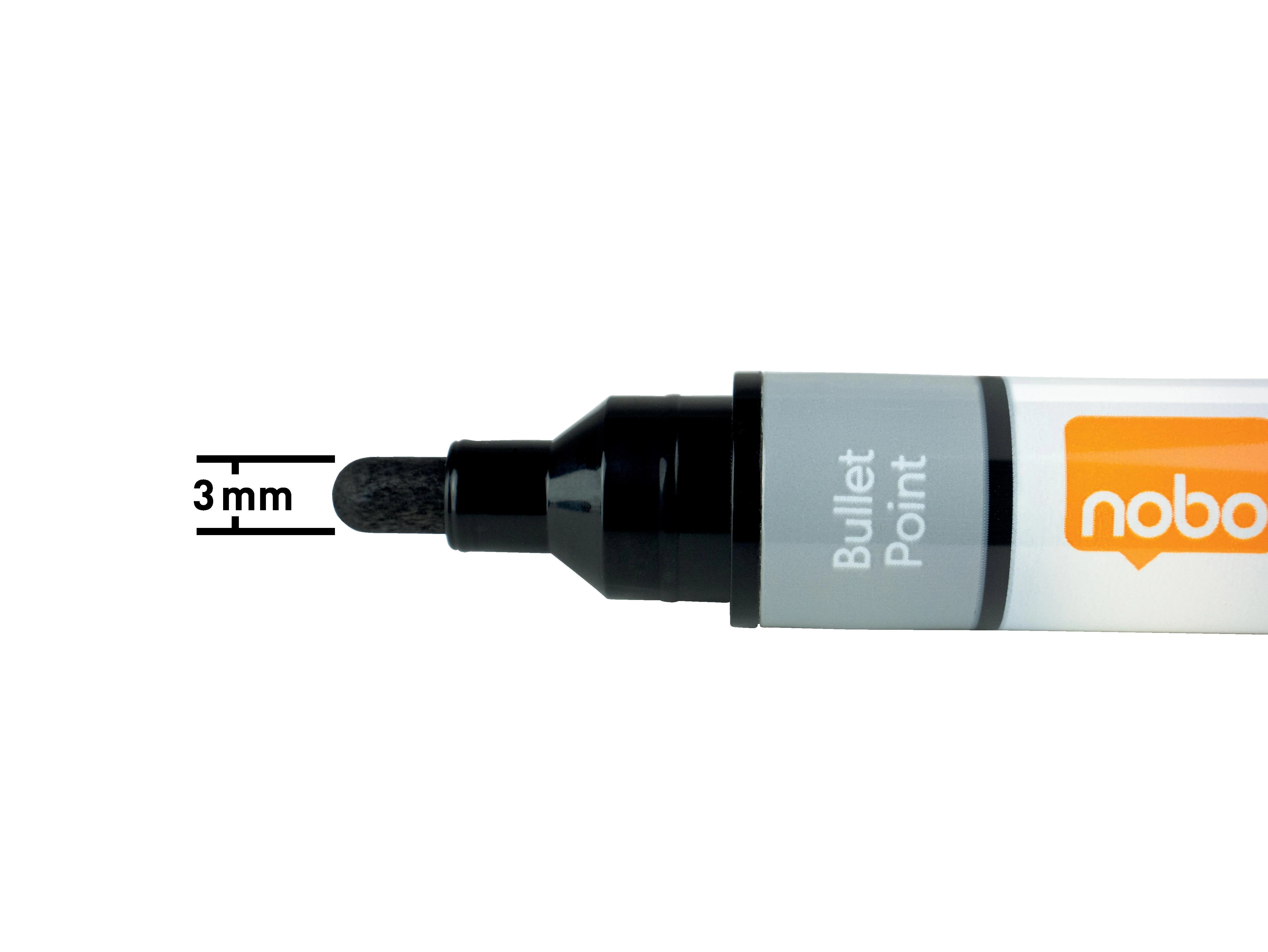 Baltos lentos žymekliai NOBO Liquid Ink, 12 vnt., įv. spalvų