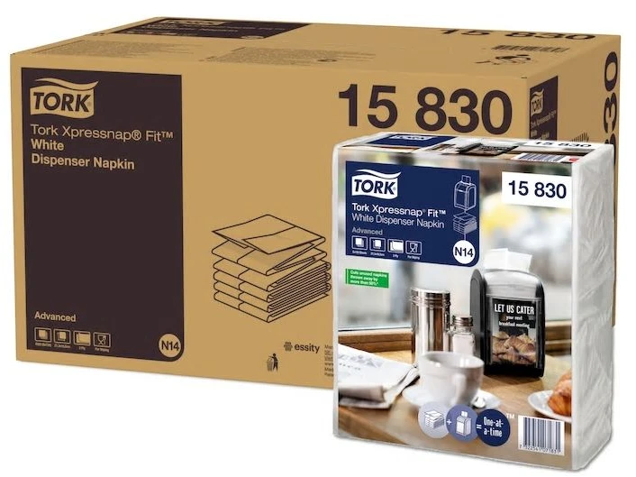 Servetėlės Tork Xpressnap Fit, N14 (15830), 2 sluoksnių, baltos spalvos, 6 pak