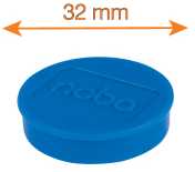 Baltosios lentos magnetai Nobo, 32mm, 10 vnt., įvairių spalvų