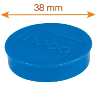 Baltosios lentos magnetai Nobo, 38mm, 10 vnt., mėlynos spalvos