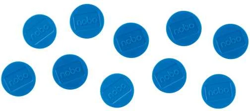Baltosios lentos magnetai Nobo, 38mm, 10 vnt., mėlynos spalvos