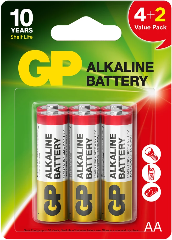 gp BATTERIES 15AR 4+2PCS (AA)