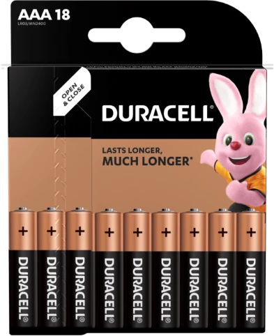 Duracell AAA baterijos 18 vienetų pakuotė