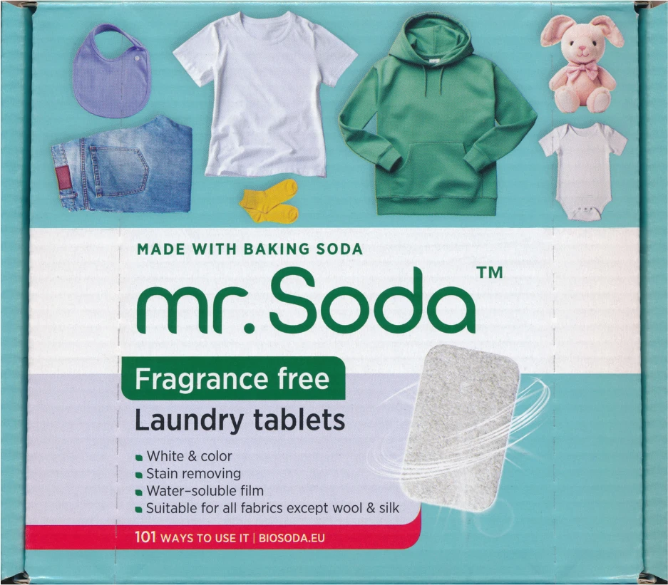 Soda | Skalbimo tabletės BE KVAPO, 30 vnt. x 25 g | mr. Soda