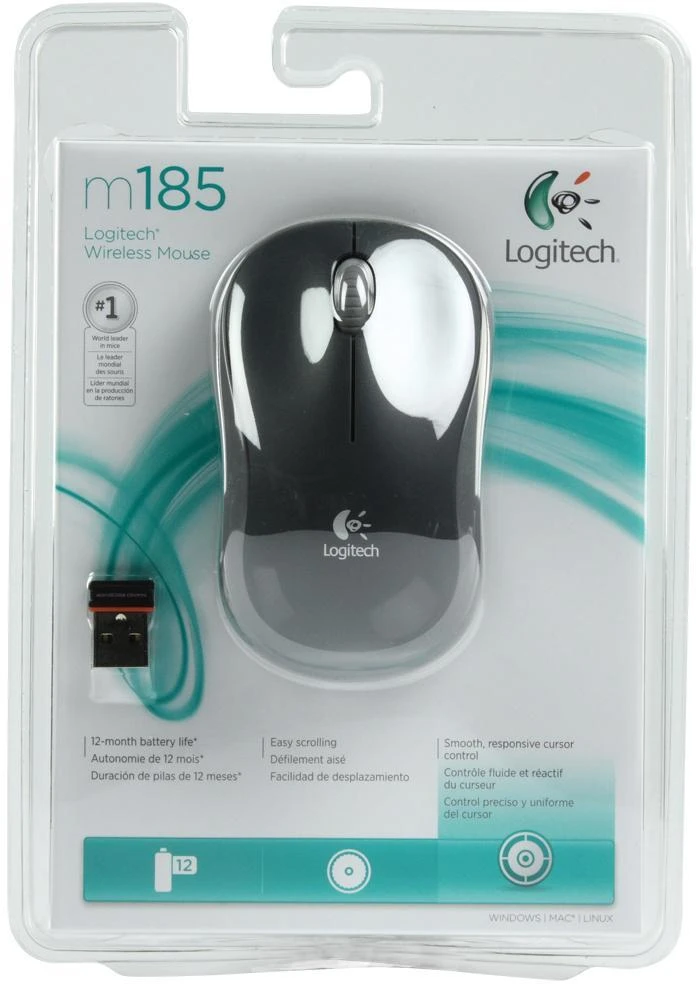 Bevielė pelė Logitech M185 pilka