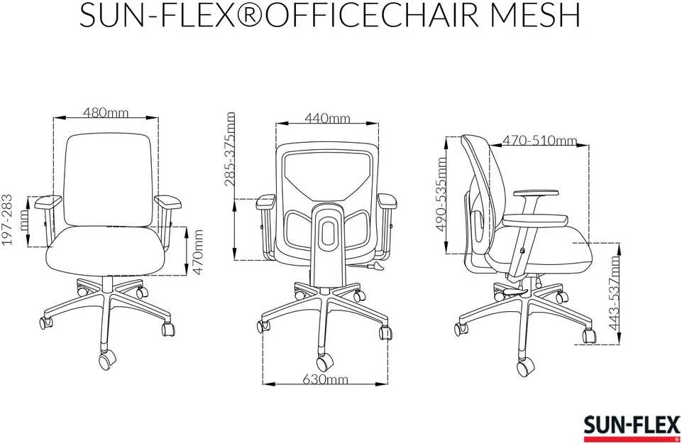 Sunflex Biuro kėdė SUN-FLEX OFFICECHAIR su tinkeliu, juoda