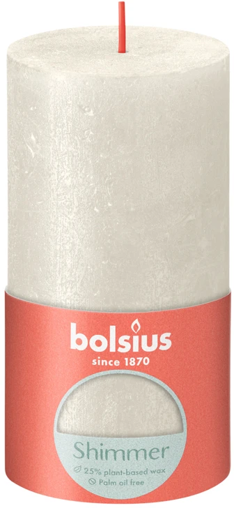 Bolsius Žvakė - cilindras RUSTIC, dramblio kaulo, D 6,8 cm, H 13 cm, vnt