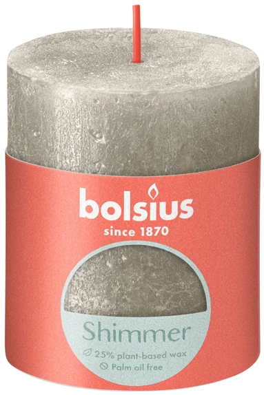 Bolsius Žvakė - cilindras RUSTIC, šampano, D 6,8 cm, H 8 cm, vnt