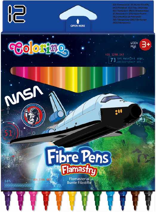 Colorino Flomasteriai 12 spalvų Nasa