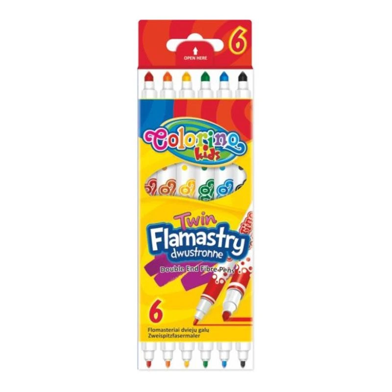 Colorino Flomasteriai, dvipusiai, 6 spalvų