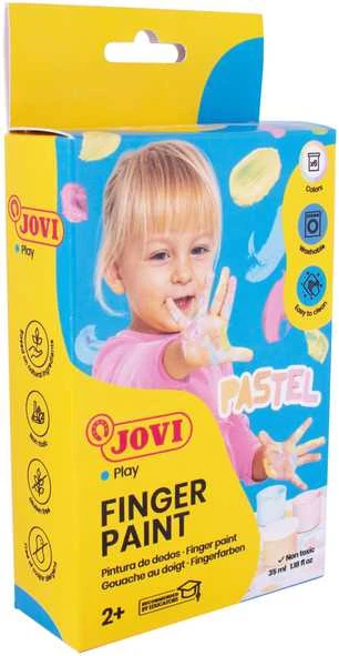 Dažai piešti pirštais JOVI, 35 ml, 5 pastelinės spalvos
