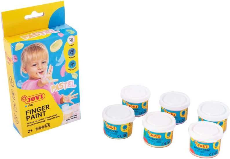 Dažai piešti pirštais JOVI, 35 ml, 5 pastelinės spalvos