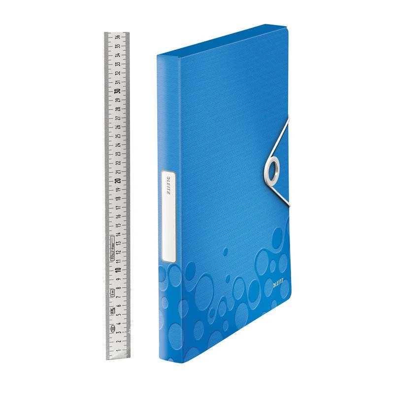 Leitz WOW mėlyna dokumentų dėžutė su elastine guma