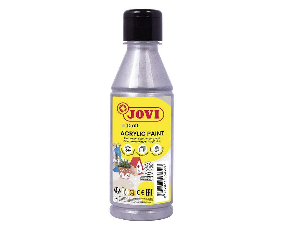 Sidabriniai akriliniai dažai JOVI buteliuke