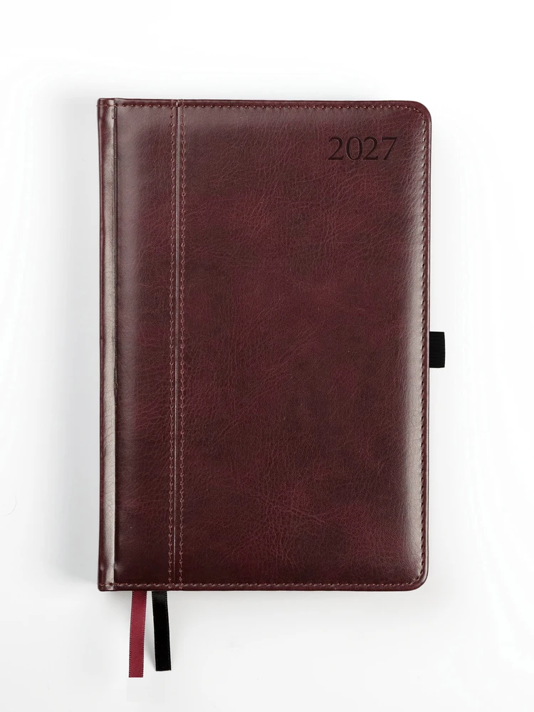 FAT Kalendorius AMBASSADOR Juodas EDITION, 2027, PU, A5, tamsiai ruda
