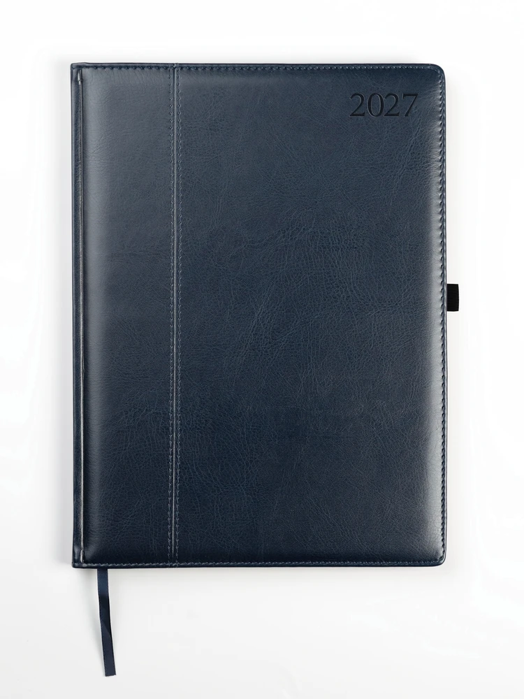 FAT Kalendorius AMBASSADOR Juodas EDITION 2027, PU, A4, mėlyna (Baltic)