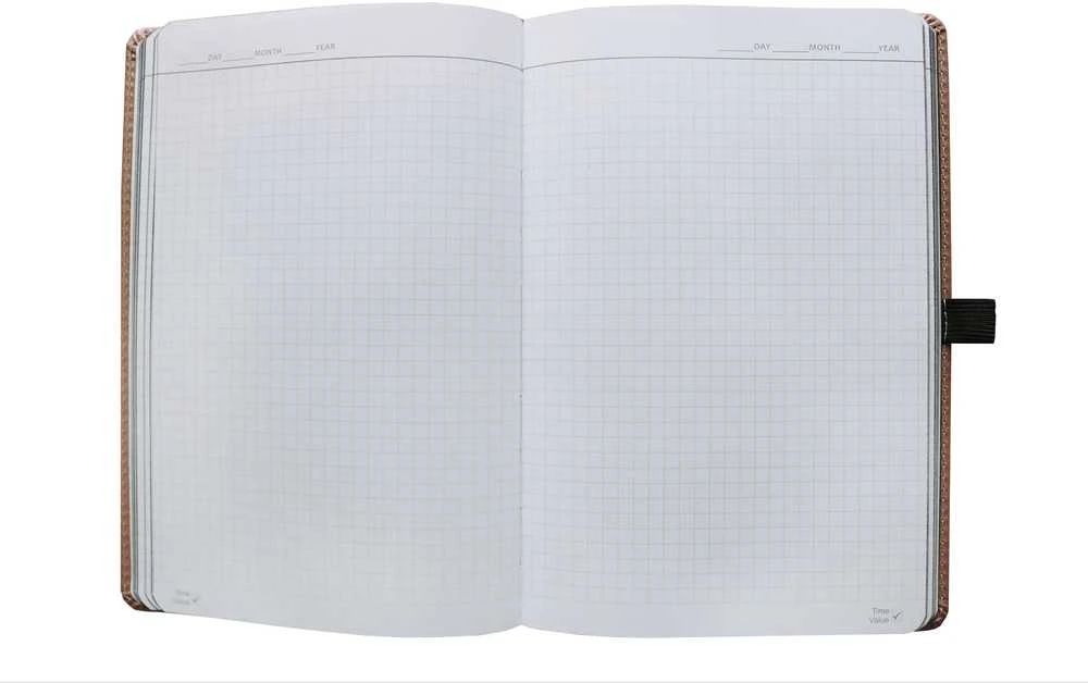 Fat Kalendorius - užrašinė UNIVERSAL Juodas EDITION, PU, A5, be datų, sidabrinė