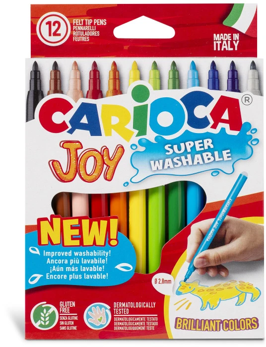 Flomasteriai CARIOCA JOY, 12 vnt., popierinė pakuotėje