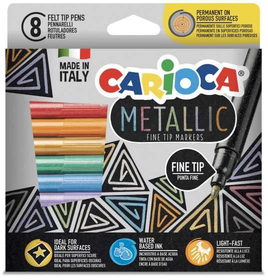 Flomasteriai CARIOCA Metallic FineMarkers, 8 vnt.