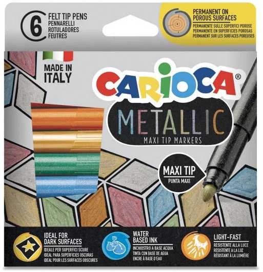 Flomasteriai CARIOCA Metallic MaxiMarkers, 6 vnt.