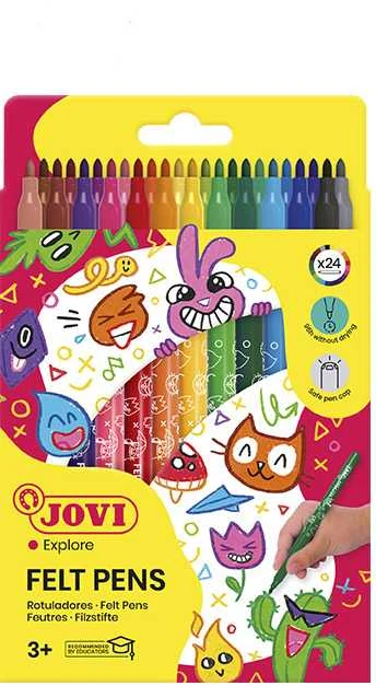 Flomasteriai JOVI, 24 spalvų rinkinys